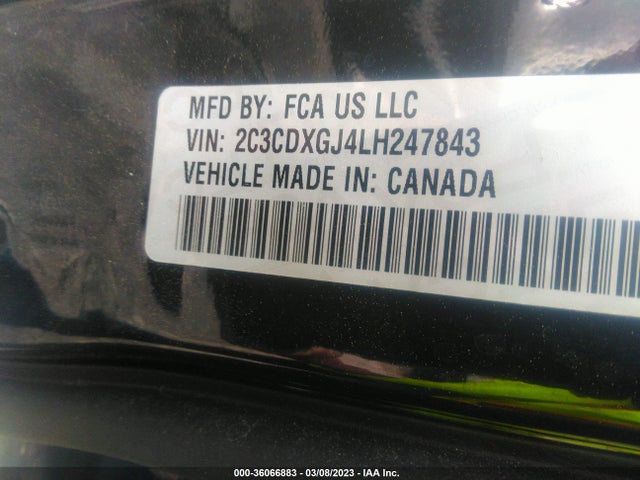 2020 DODGE CHARGER SCAT PACK VIN: 2C3CDXGJ4LH247843