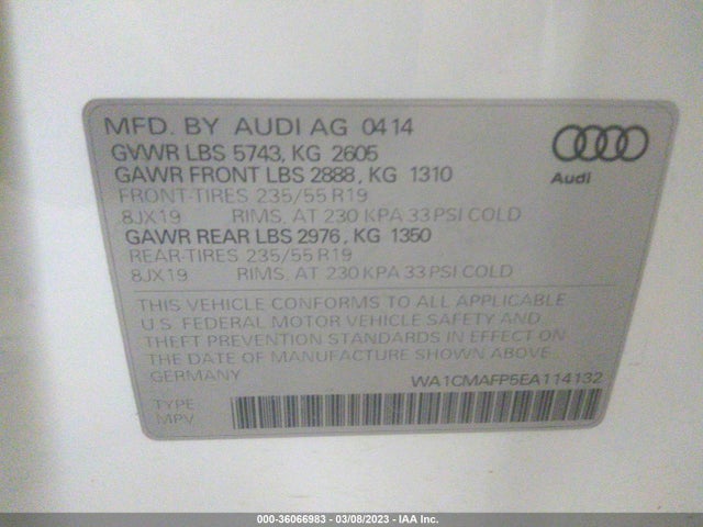 WA1CMAFP5EA114132 Audi Q5 Premium Plus