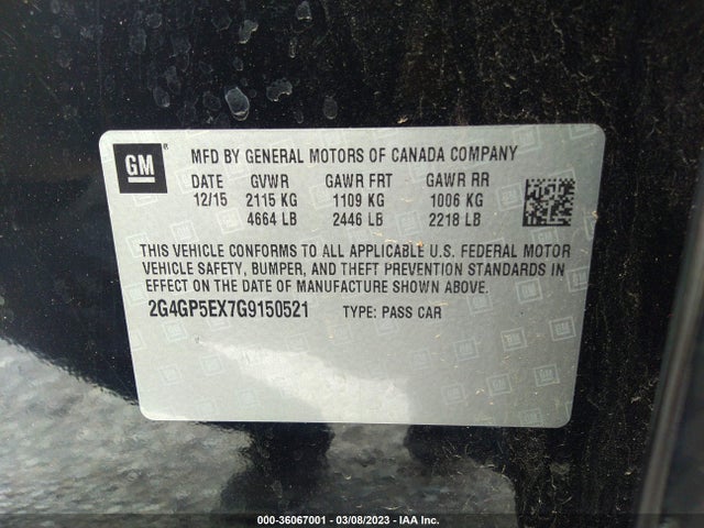 2G4GP5EX7G9150521 Buick Regal Premium I