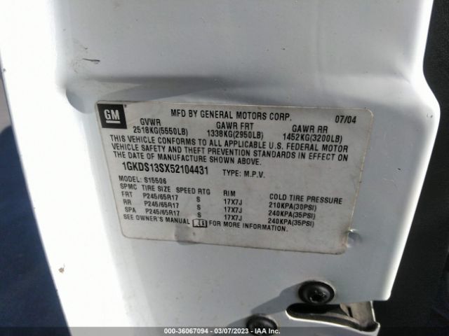 1GKDS13SX52104431 GMC Envoy Slt