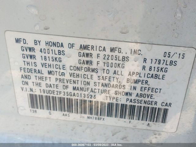 19UDE2F35GA013526 Acura ILX