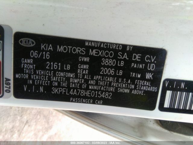 3KPFL4A78HE015482 KIA FORTE S