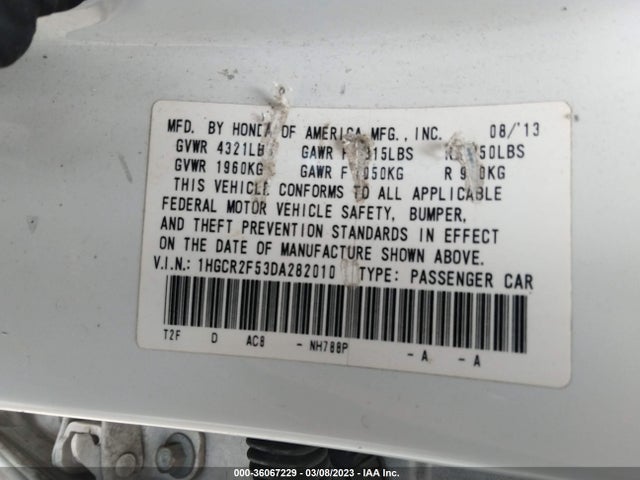 Honda Accord Sdn Sport 2013 1HGCR2F53DA282010 Image 10