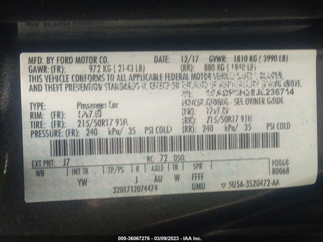 Ford FOCUS SEL 2018 1FADP3H28JL236714 Image 11