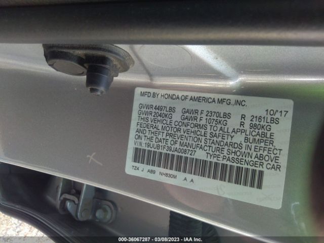 19UUB1F39JA008727 Acura TLX