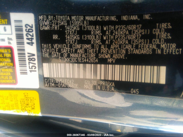 Toyota SIENNA LE 2014 5TDKK3DC1ES442654 Image 9