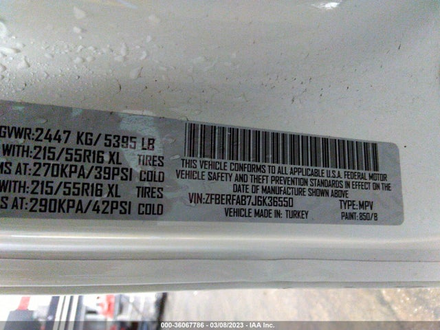 ZFBERFAB7J6K36550 RAM Promaster City Tradesman