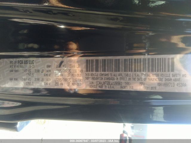 1C4HJXFG9LW120961 Jeep Wrangler Unlimited Rubicon