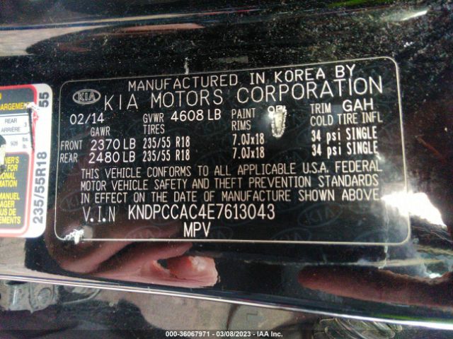 KNDPCCAC4E7613043 KIA Sportage Ex