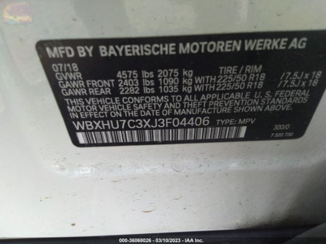 WBXHU7C3XJ3F04406 BMW X1 Sdrive28i