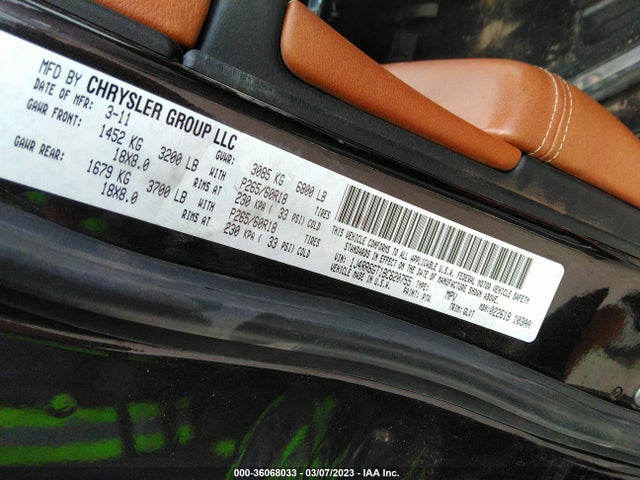 2011 JEEP GRAND CHEROKEE OVERLAND SUMMIT VIN: 1J4RR6GT1BC620755