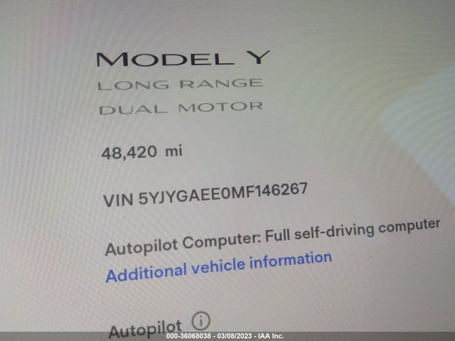 Tesla Model Y Long Range 2021 5YJYGAEE0MF146267 Image 8
