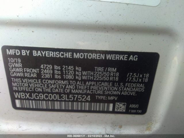 WBXJG9C00L3L57524 BMW X1 Xdrive28i
