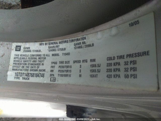 1GTDT148768184748 GMC Canyon Sl