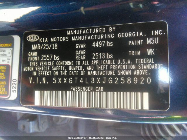 5XXGT4L3XJG258920 KIA Optima Lx
