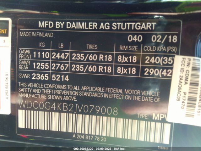 WDC0G4KB2JV079008 Mercedes-Benz Glc Glc 300
