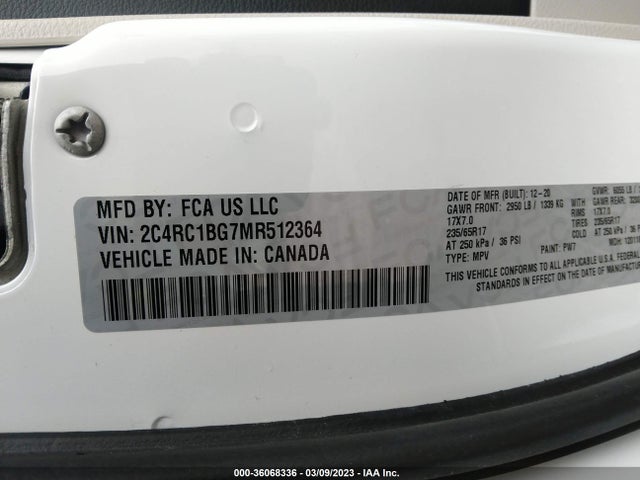 2021 Chrysler Pacifica, VIN: 2C4RC1BG7MR512364