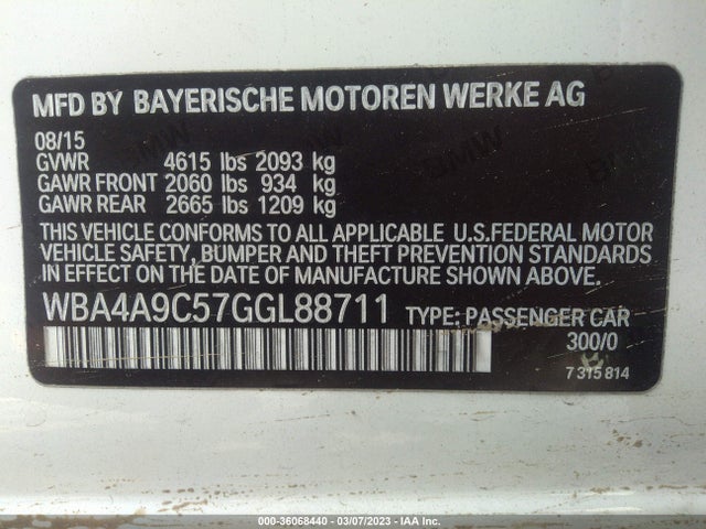 BMW 4 Series 428i 2016 WBA4A9C57GGL88711 Image 9