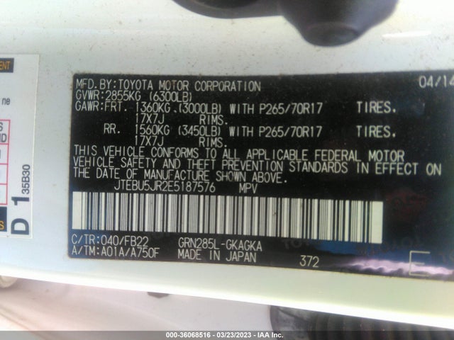 Toyota 4runner Limited/trail/sr5 2014 JTEBU5JR2E5187576 Image 9