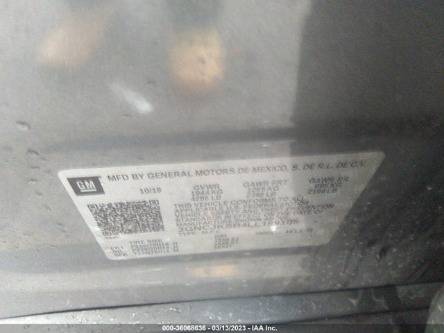 Chevrolet TRAX LS 2020 3GNCJKSB4LL199105 Image 9