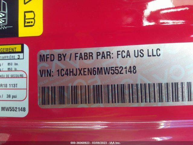 1C4HJXEN6MW552148 Jeep Wrangler Unlimited Sahara