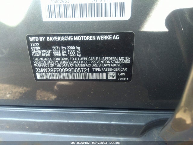 BMW 3 Series 330e 2023 3MW39FF00P8D05721 Image 9
