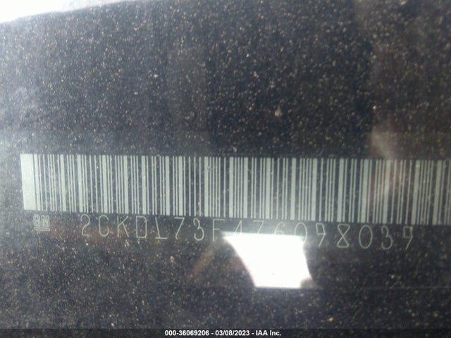 2007 PONTIAC TORRENT VIN: 2CKDL73F476098039