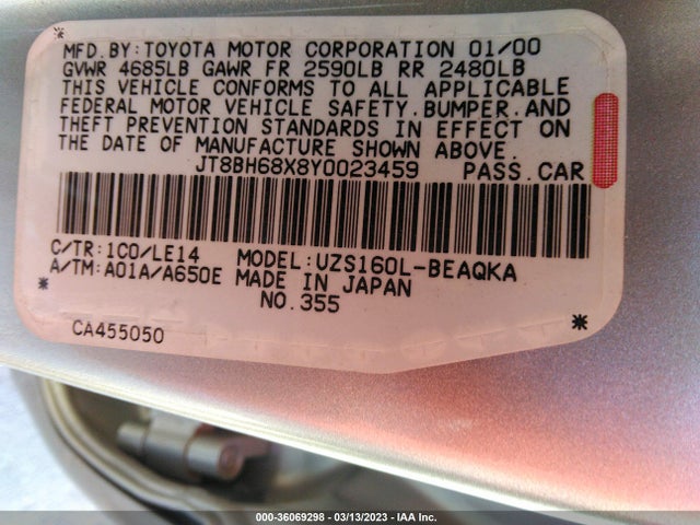JT8BH68X8Y0023459 Lexus GS 400