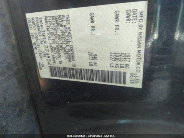 1N4AL3AP1JC273852 Nissan Altima 2.5 S