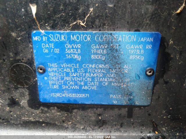 JS2RD41H535200571 Suzuki AERIO SX