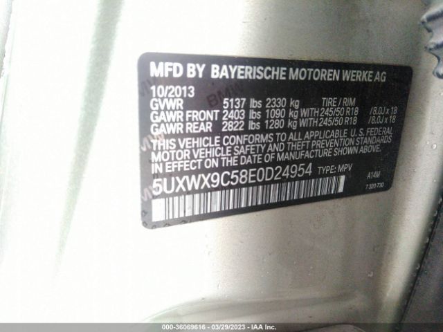 5UXWX9C58E0D24954 BMW X3 Xdrive28i
