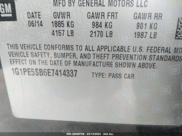 Chevrolet Cruze 2lt 2014 1G1PE5SB6E7414337 Image 10