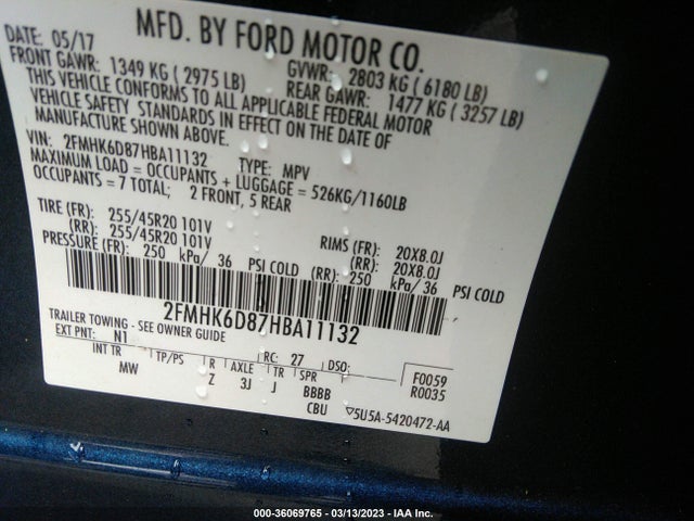 2017 Ford Flex, VIN: 2FMHK6D87HBA11132