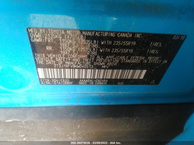 Toyota Rav4 Adventure 2019 2T3J1RFV8KW040513 Image 10