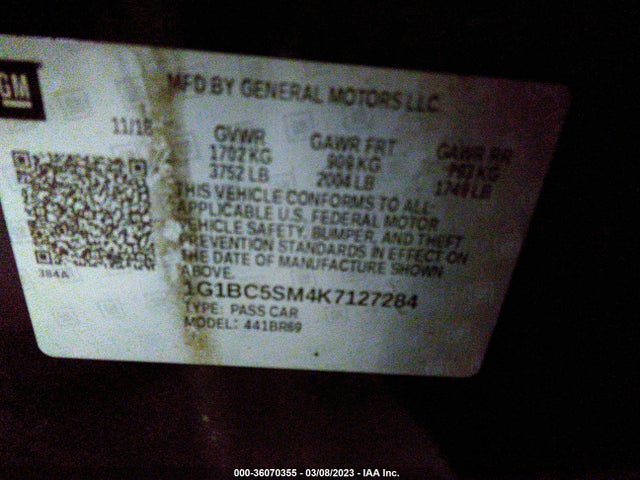 Chevrolet CRUZE LS 2019 1G1BC5SM4K7127284 Image 11