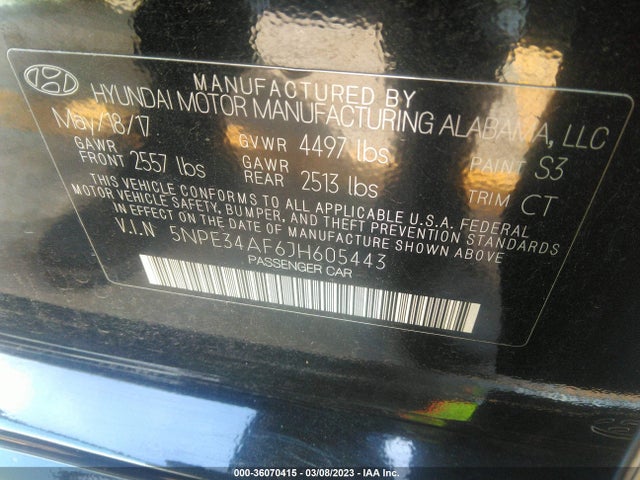 Hyundai SONATA SEL 2018 5NPE34AF6JH605443 Image 10