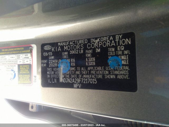KNDJN2A29F7217015 KIA Soul Base