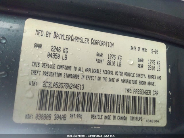 Chrysler 300 Touring 2006 2C3LA53G76H244513 Image 11