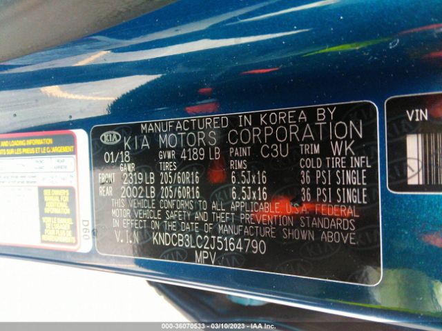 KNDCB3LC2J5164790 KIA NIRO LX