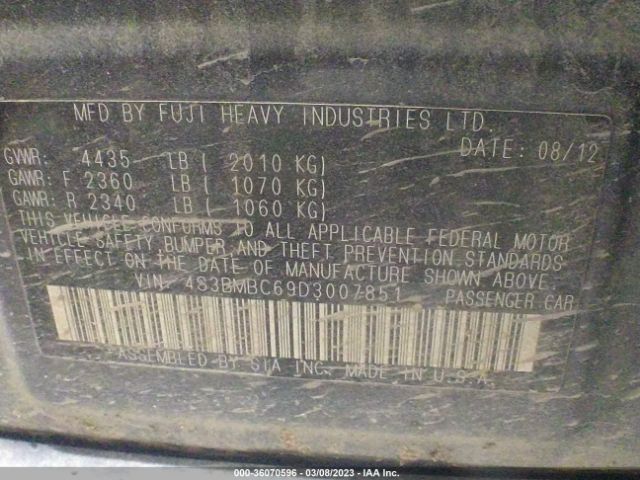 4S3BMBC69D3007851 Subaru Legacy 2.5i Premium