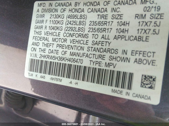 Honda CR-V LX 2019 2HKRW5H36KH406470 Image 9