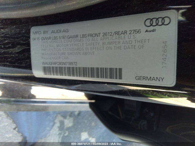 WAUGFAFC8GN018972 Audi A6 2.0t Premium Plus
