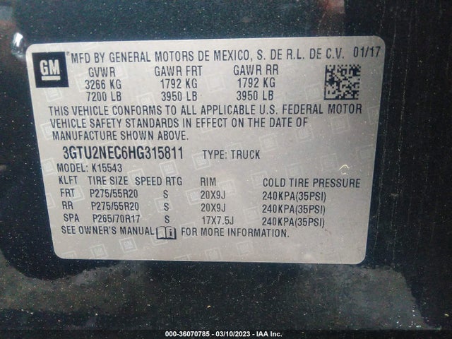 GMC Sierra 1500 Slt 2017 3GTU2NEC6HG315811 Image 9