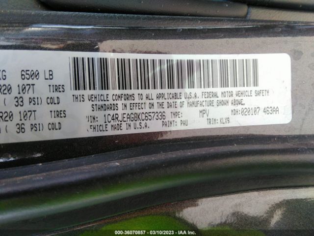 1C4RJEAG8KC657336 Jeep Grand Cherokee Altitude