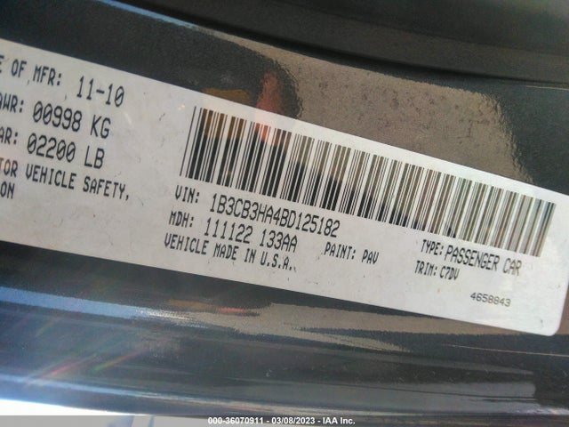 Dodge Caliber Mainstreet 2011 1B3CB3HA4BD125182 Image 10