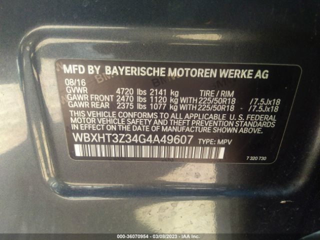 WBXHT3Z34G4A49607 BMW X1 Xdrive28i