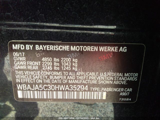 WBAJA5C30HWA35294 BMW 5 Series 530i