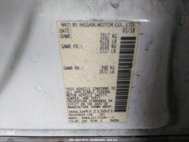 1N4AL3AP9JC215021 Nissan Altima 2.5 S