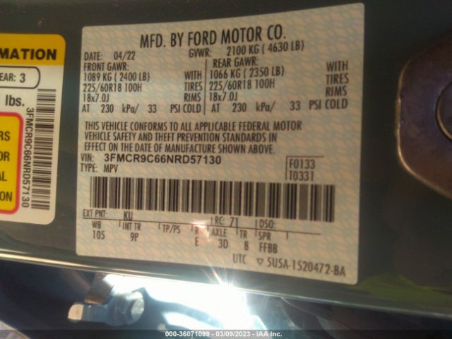 3FMCR9C66NRD57130 Ford Bronco Sport Outer Banks