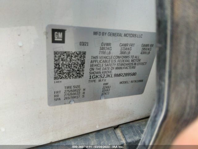 1GKS2JKL9MR289580 GMC YUKON XL DENALI